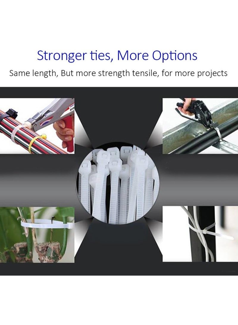 Cable Zip Ties Heavy Duty 12 Inch, Ultra Strong Plastic Wire Ties with 120 Pounds Tensile Strength, 100 Pieces, Nylon Tie Wraps with 0.3 Inch Width in Black & White, Indoor and Outdoor UV Resi - Image 4